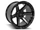 4Play 4P63 Gloss Black with Brushed Face 5-Lug Wheel; 22x12; -44mm Offset (05-11 Dakota)