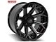 4Play 4P83 Gloss Black with Brushed Face 5-Lug Wheel; 22x12; -44mm Offset (05-11 Dakota)