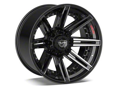 4Play 4P08 Gloss Black with Brushed Face 8-Lug Wheel; 22x12; -44mm Offset (23-24 F-250 Super Duty)