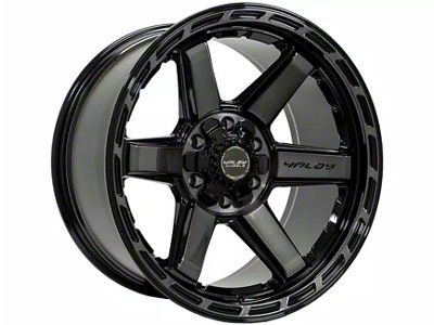 4Play 4P63 Gloss Black with Brushed Face 6-Lug Wheel; 24x12; -44mm Offset (19-24 RAM 1500)