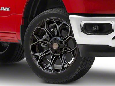 4Play 4P83 Brushed Black 6-Lug Wheel; 22x9; 12mm Offset (19-25 RAM 1500)