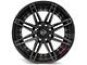 4Play 4P08 Gloss Black with Brushed Face 8-Lug Wheel; 22x12; -44mm Offset (19-24 RAM 2500)