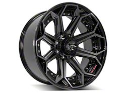 4Play 4P80R Gloss Black with Brushed Face 8-Lug Wheel; 22x10; -24mm Offset (19-24 RAM 2500)