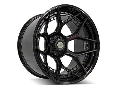 4Play Forged Series 4PF6 Matte Black Center with Gloss Black Barrel 8-Lug Wheel; 24x14; -76mm Offset (19-24 RAM 2500)