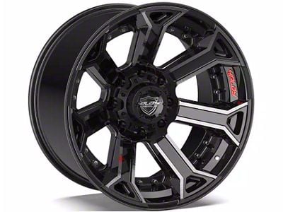 4Play 4P70 Gloss Black with Brushed Face 8-Lug Wheel; 22x10; -24mm Offset (20-25 Sierra 3500 HD SRW)