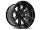 4Play 4P08 Gloss Black with Brushed Face 8-Lug Wheel; 22x12; -44mm Offset (07-10 Silverado 3500 HD SRW)