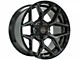 4Play 4P06 Gloss Black with Brushed Face 6-Lug Wheel; 22x12; -44mm Offset (21-24 Yukon)