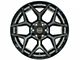 4Play 4P06 Gloss Black with Brushed Face 6-Lug Wheel; 22x12; -44mm Offset (21-24 Yukon)