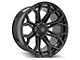 4Play 4P83 Gloss Black with Brushed Face 6-Lug Wheel; 24x12; -44mm Offset (21-24 Yukon)