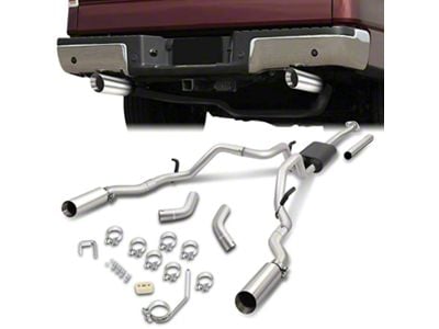 Dual Exhaust System with Polished Tips; Rear Exit (11-14 5.0L F-150)