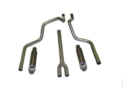 Stainless Deep-Tone Dual Exhaust System with Stainless Angle Tips; Rear Exit (1998 5.4L F-150)