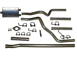 2.25-Inch Aluminized Dual Exhaust System with HVS Welded Muffler; Rear Exit (02-03 5.9L RAM 1500)