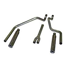 Aluminized Deep-Tone Dual Exhaust System with Painted Blunt Tips; Rear Exit (94-01 5.9L RAM 1500)