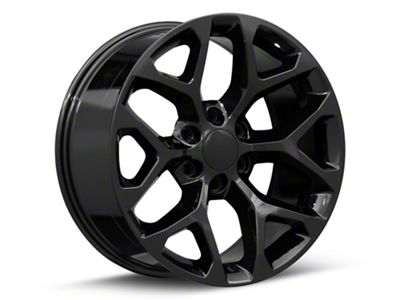 Chevy Snowflake Replica Gloss Black 6-Lug Wheel; 22x9; 31mm Offset (99-06 Sierra 1500)