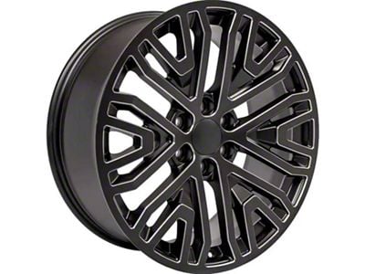 CV37 Black Milled 6-Lug Wheel; 20x9; 28mm Offset (99-06 Sierra 1500)