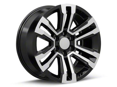 CV44 Gloss Black Machined 6-Lug Wheel; 20x9; 24mm Offset (99-06 Sierra 1500)