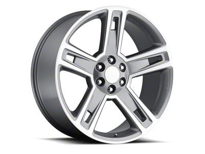 Silverado Replica Gray Machined 6-Lug Wheel; 22x9; 24mm Offset (99-06 Sierra 1500)