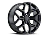 Chevy Snowflake Replica Gloss Black 6-Lug Wheel; 20x9; 27mm Offset (99-06 Silverado 1500)