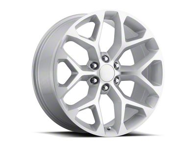 Chevy Snowflake Replica Silver Machined 6-Lug Wheel; 20x9; 27mm Offset (99-06 Silverado 1500)
