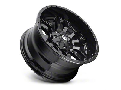 Fuel Wheels Sledge Matte Black with Gloss Black Lip 6-Lug Wheel; 18x9; 19mm Offset (07-13 Silverado 1500)
