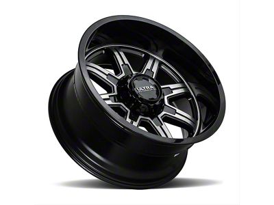 Ultra Wheels Menace Gloss Black with Diamond Cut Accents 6-Lug Wheel; 18x9; 12mm Offset (14-18 Silverado 1500)