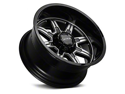 Ultra Wheels Menace Gloss Black with Diamond Cut Accents 6-Lug Wheel; 18x9; 18mm Offset (2024 Ranger)