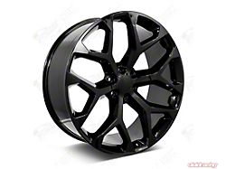 Factory Style Wheels Snowflake Style Gloss Black 6-Lug Wheel; 24x10; 30mm Offset (15-20 Yukon)