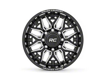 Rough Country 86 Series Gloss Black Milled 6-Lug Wheel; 22x10; -25mm Offset (07-13 Sierra 1500)