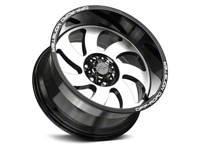 Off Road Monster M07 Gloss Black Machined 6-Lug Wheel; 22x12; -44mm Offset (19-23 Ranger)