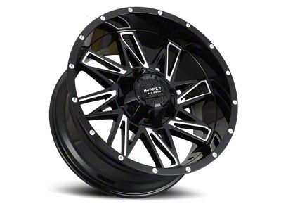Impact Wheels 814 Gloss Black Milled 6-Lug Wheel; 18x9; 0mm Offset (19-24 Silverado 1500)