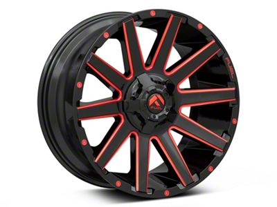 Fuel Wheels Contra Gloss Black with Red Tinted Clear 6-Lug Wheel; 20x10; -19mm Offset (2024 Ranger)