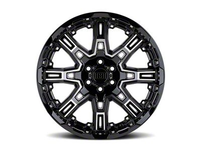 Level 8 Wheels Slingshot Gloss Black Machined 6-Lug Wheel; 20x11.5; -44mm Offset (19-24 RAM 1500)