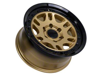 Tremor Wheels 105 Shaker Gloss Gold with Gloss Black Lip 6-Lug Wheel; 17x8.5; 0mm Offset (14-18 Silverado 1500)