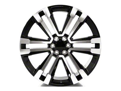 Factory Style Wheels SLT Style Gloss Black Milled 6-Lug Wheel; 24x10; 31mm Offset (19-24 Silverado 1500)