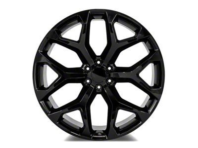 Factory Style Wheels Snowflake Style Gloss Black 6-Lug Wheel; 26x10; 31mm Offset (19-24 Silverado 1500)