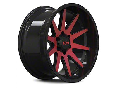 ION Wheels TYPE 143 Gloss Black with Red Machined 6-Lug Wheel; 20x10; -19mm Offset (07-13 Silverado 1500)