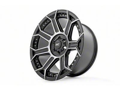 Rough Country 89 Series Black Machined Gun Metal 6-Lug Wheel; 22x10; -25mm Offset (23-24 Canyon)