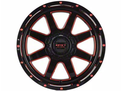 Impact Wheels 804 Gloss Black and Red Milled 6-Lug Wheel; 20x10; -12mm Offset (19-24 RAM 1500)