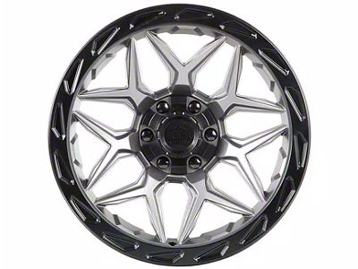 Lock Off-Road Matrix Matte Grey with Matte Black Ring 6-Lug Wheel; 20x9; 0mm Offset (21-24 F-150)