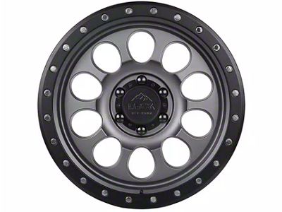 Lock Off-Road 50Cal Matte Grey with Matte Black Ring 6-Lug Wheel; 20x9; -12mm Offset (14-18 Sierra 1500)