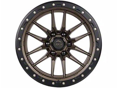 Lock Off-Road Krawler Matte Bronze with Matte Black Ring 6-Lug Wheel; 20x10; -18mm Offset (19-23 Ranger)