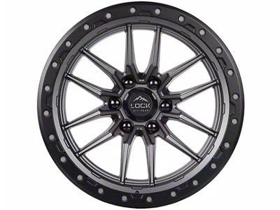 Lock Off-Road Krawler Matte Grey with Matte Black Ring 6-Lug Wheel; 20x10; -18mm Offset (19-24 RAM 1500)