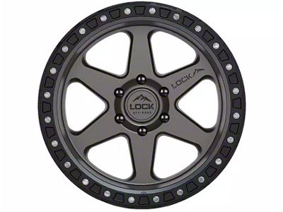 Lock Off-Road Olympus Matte Grey with Matte Black Ring 6-Lug Wheel; 20x10; -24mm Offset (19-24 RAM 1500)
