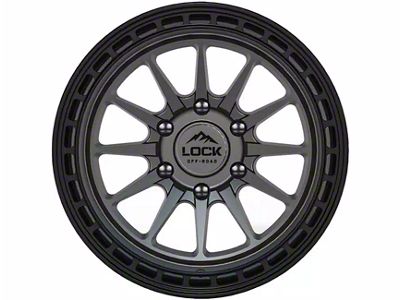 Lock Off-Road Baja Matte Grey with Matte Black Ring 6-Lug Wheel; 17x9; 0mm Offset (14-18 Sierra 1500)