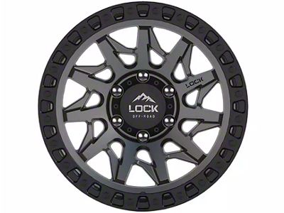 Lock Off-Road Lunatic Matte Grey with Matte Black Ring 6-Lug Wheel; 17x9; 1mm Offset (14-18 Sierra 1500)