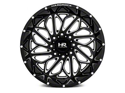 Hardrock Offroad BlackTop Xposed Gloss Black Milled 6-Lug Wheel; 22x12; -51mm Offset (19-23 Ranger)