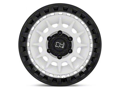 Black Rhino Barrage Gloss White on Matte Black 6-Lug Wheel; 17x8.5; -10mm Offset (14-18 Silverado 1500)