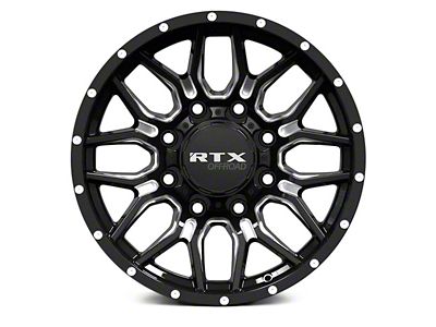 RTX Offroad Wheels Claw Gloss Black Milled with Rivets 6-Lug Wheel; 20x9; 0mm Offset (19-24 Sierra 1500)