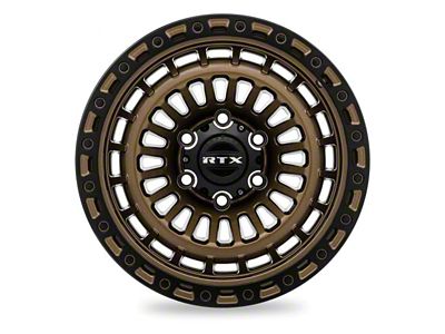 RTX Offroad Wheels Moab Bronze with Satin Black Lip 6-Lug Wheel; 18x9; 0mm Offset (19-24 Silverado 1500)