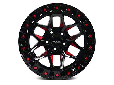 RTX Offroad Wheels Zion Black Milled Red 6-Lug Wheel; 20x9; 0mm Offset (07-13 Silverado 1500)